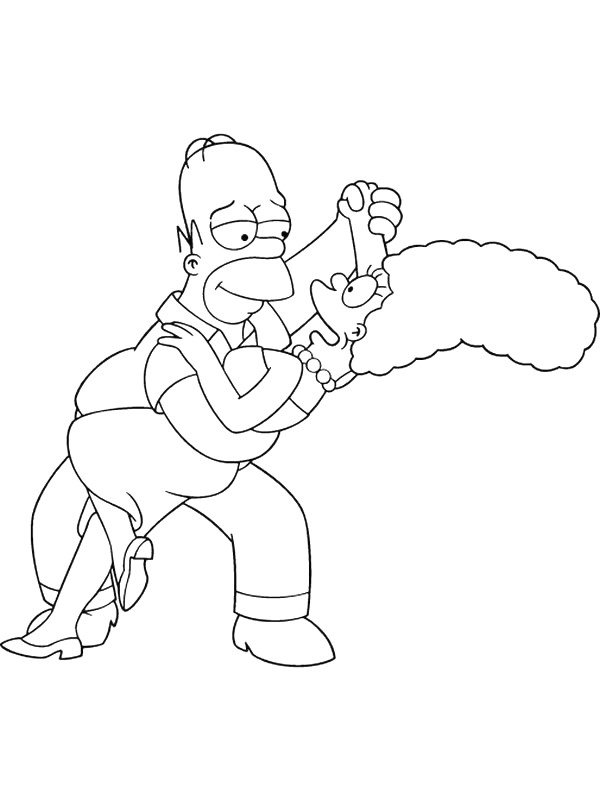 Plansa de colorat cu Familia Simpsons 20 13